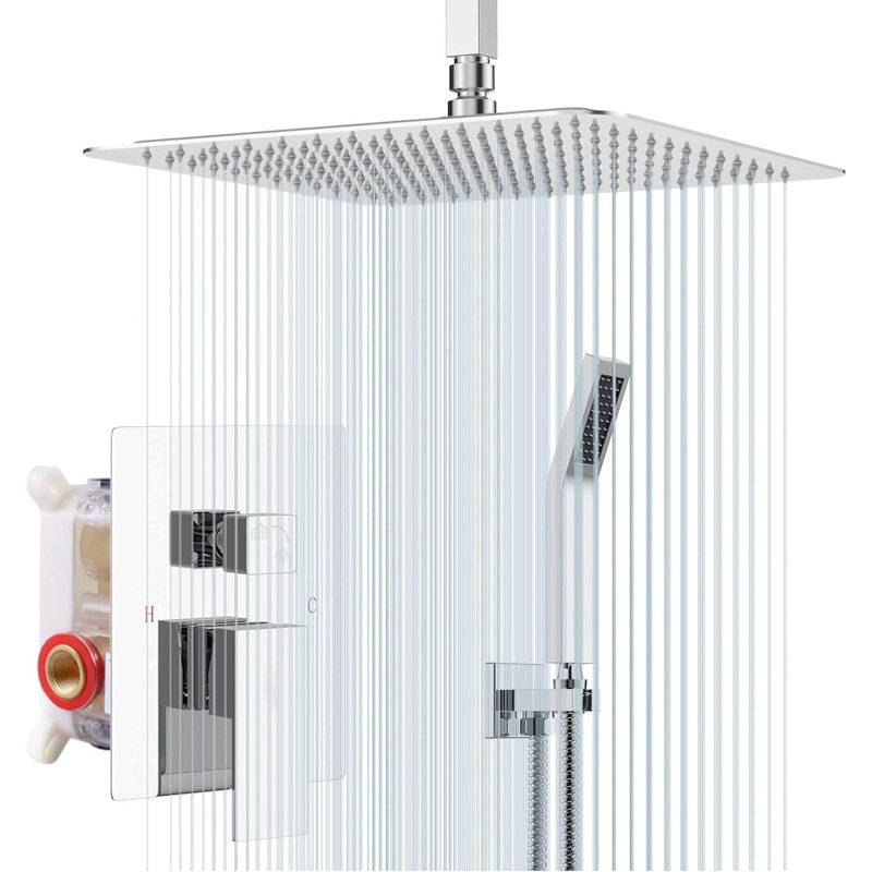 Système de douche complet à pression équilibrée (température et volume) avec valve brute