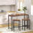 Bar Table And Chairs Set, 47.2” Rectangular Pub Table With 2 Stools For Small Space, High Top Table, 3-Piece Breakfast Table Set, Sturdy Metal Frame, Easy To Assemble, Rustic Brown