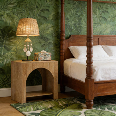 2 Tier Bedside Table,Classic End Table,Square Side Table