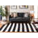 Brookvale Striped Hand-Woven Cotton Area Rug in Black/Ivory