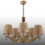 Lustre 5 lumières à abat-jour traditionnel en tissu-523835725-523835724