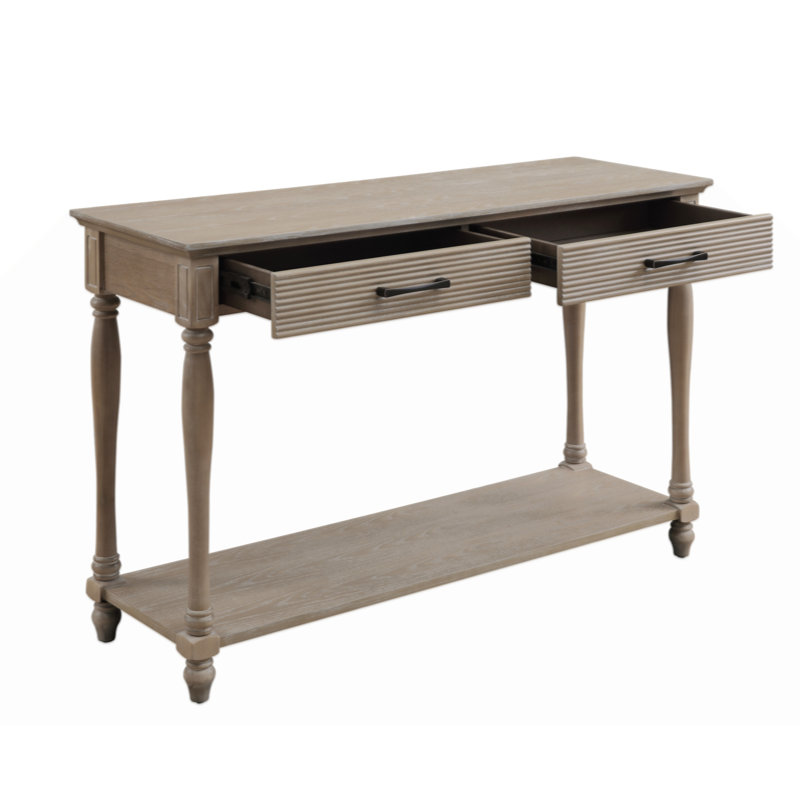 2-Drawer Sofa Table With Shelf