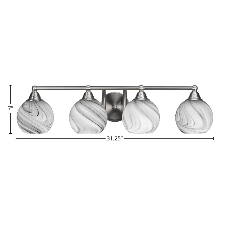Michell 4-Light Bath Bar, Brushed Nickel
