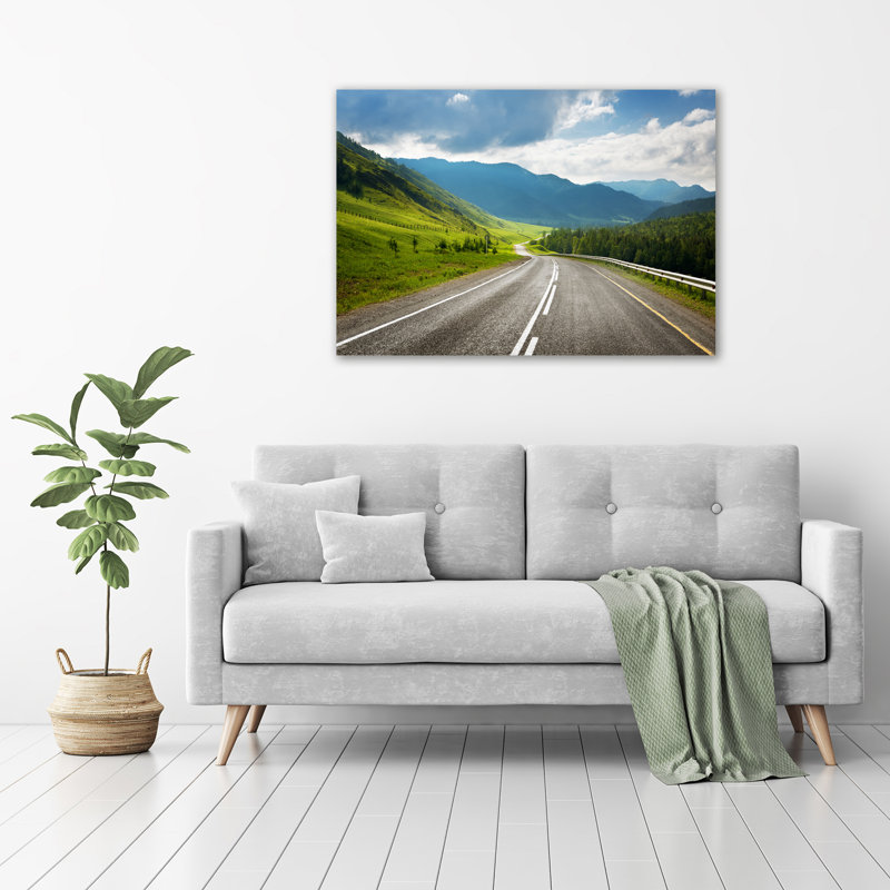 Road In The Mountains - No Frame Print on Glass