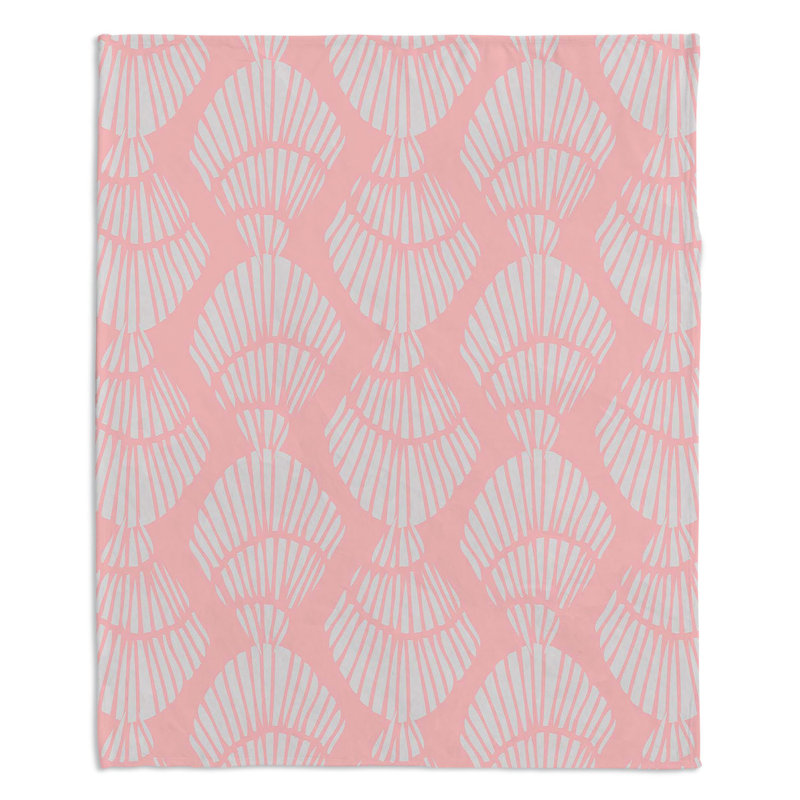  Jeté en coton Seashell, l 68 po x L 80 po, Brun / taupe / blanc