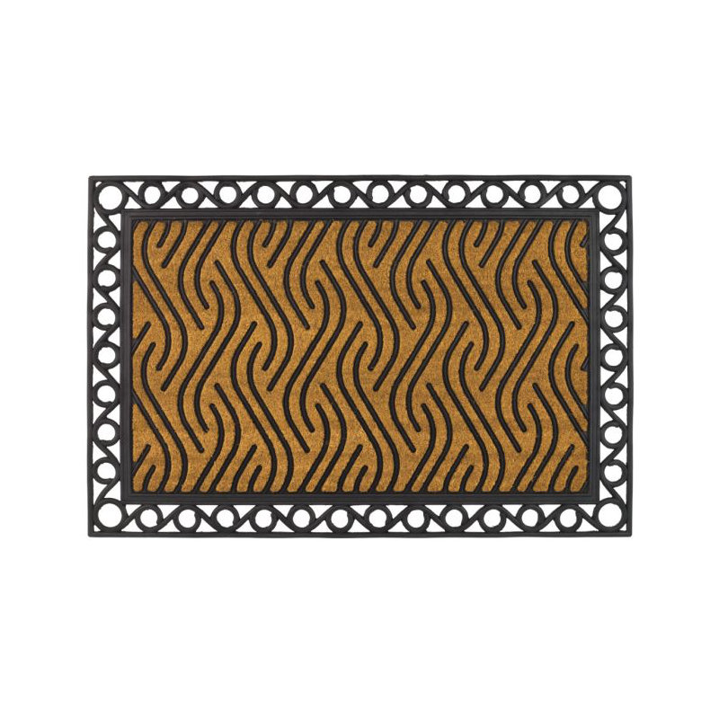36x24 Natural Coir Fiber and PVC Non Slip Outdoor Doormat with Weather Resistant Textured Surface and Heavy Duty Backing
