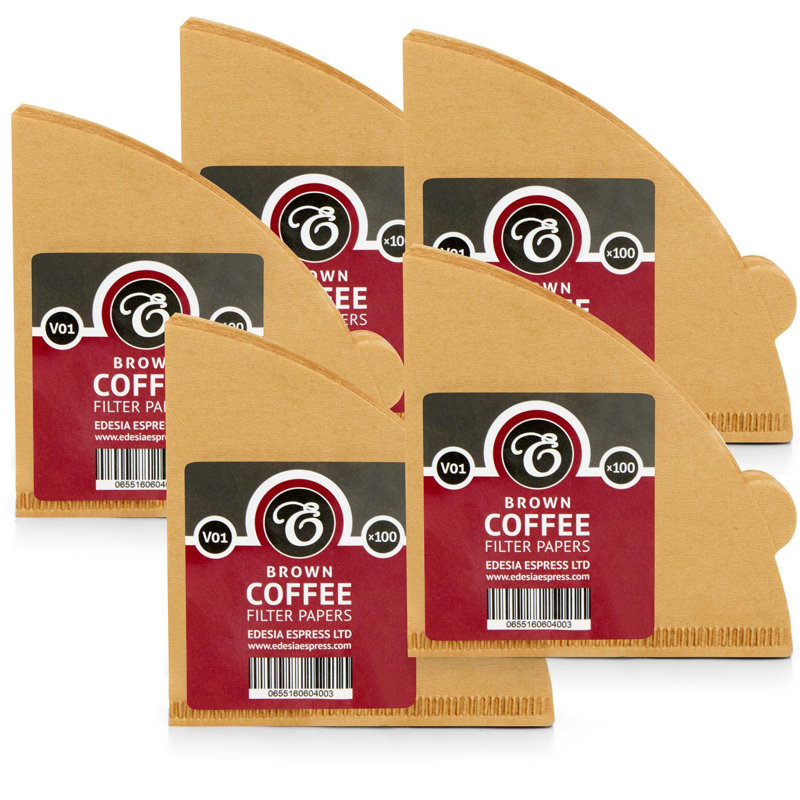 500 Size V01 Brown Coffee Filter Paper Cones – V Shaped, Compatible With Hario Size 01