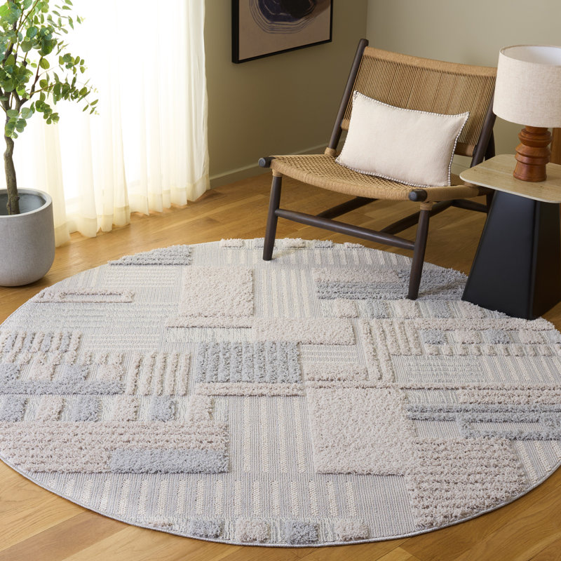 Trends 126 Performance Geometric Shapes Rug, Round 6'7"