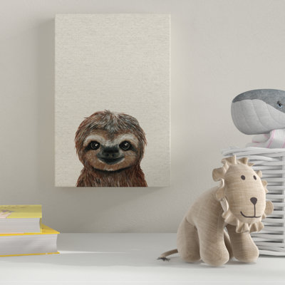 Cheerful Sloth III Print on Wrapped Canvas