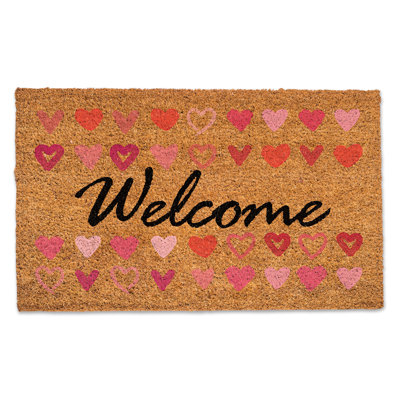 Tapis de porte Welcome And Hearts