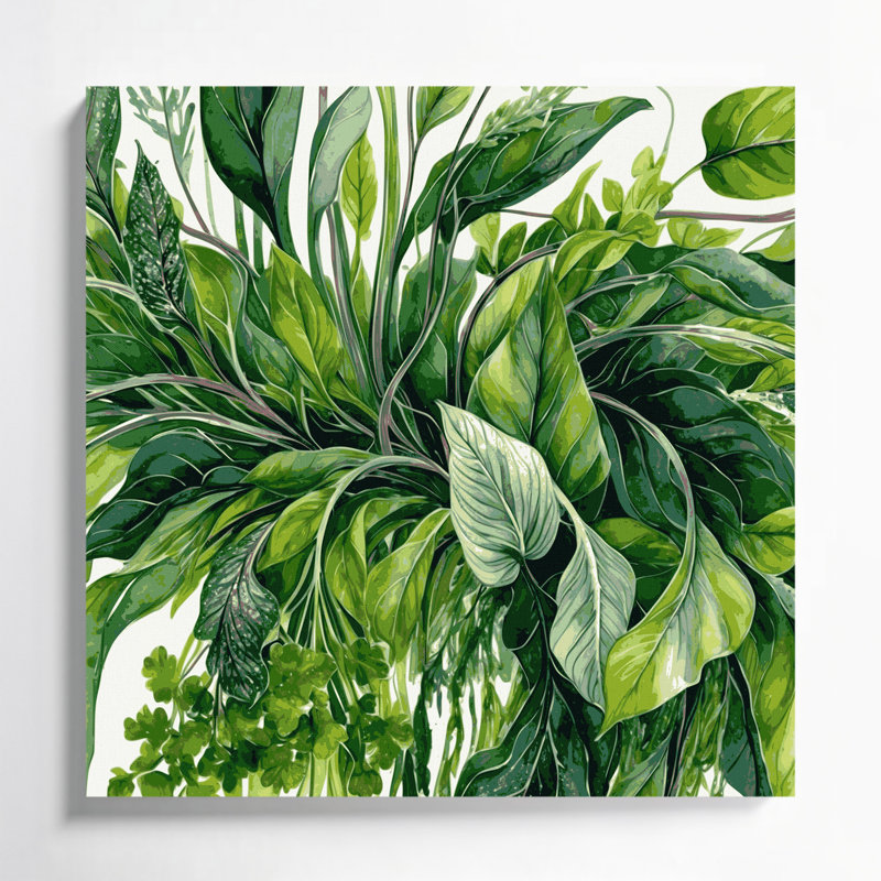 Art mural sur toile vert, H 12 po x l 12 po