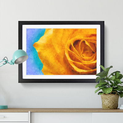 A Golden Yellow Rose - Single Picture Frame Painting on MDF