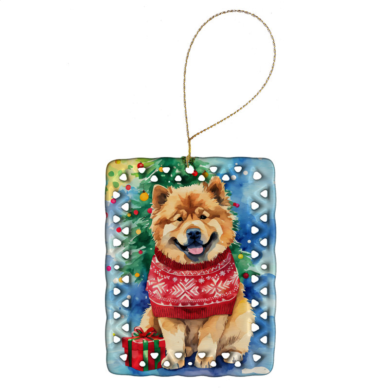 Ornement en porcelaine de Noël Chow Chow, Chow Chow 3426