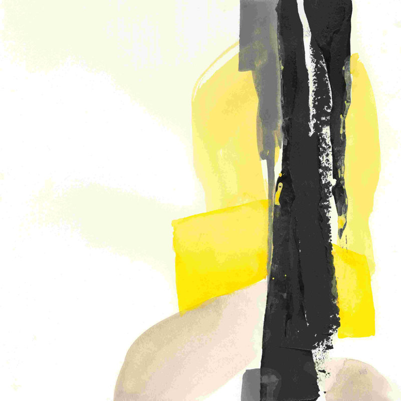 Noir et jaune I, H 12 po x l 12 po