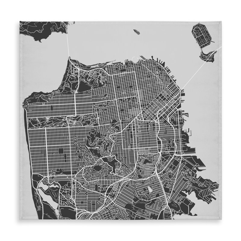 San Francisco City Plan Tablecloth | Indoor/Outdoor Decor