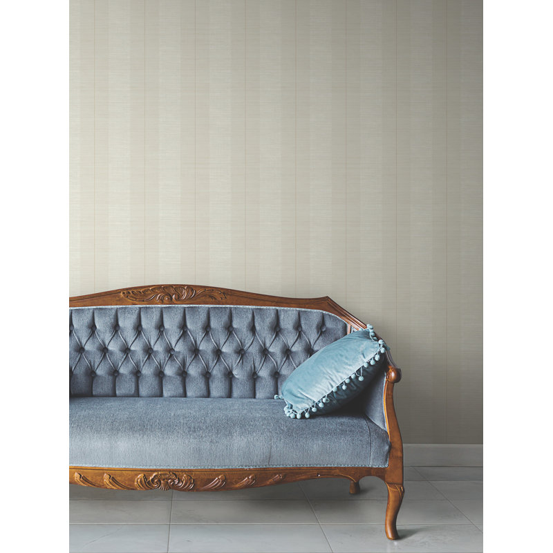 Papier peint à rayures gris clair Colbert, Gris