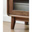 Armoire d'appoint ronde de couleur noyer