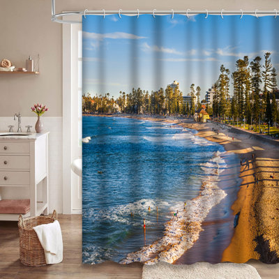 Sydney Australia Manly Beach Northern Shower Curtain with 12 Hooks