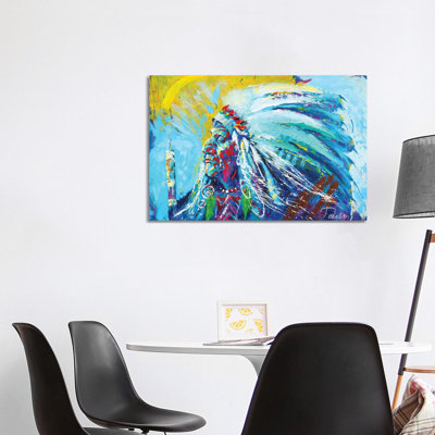 Native American 1 Piece Wrapped Canvas Painting