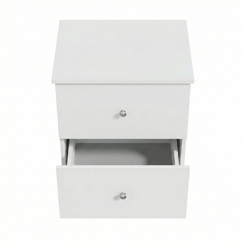 Table de chevet 2 tiroirs Darin, Blanc, Individuel