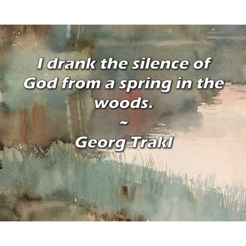 Latitude Run® Gallery Wrapped Canvas By Georg Trakl: "I drank the silence of God from a spring in the, 17" H x 24" W
