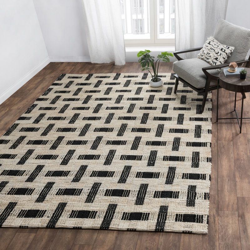 Tapis ivoire tissé à la main Daliah, Rectangle 8 pi x 10 pi