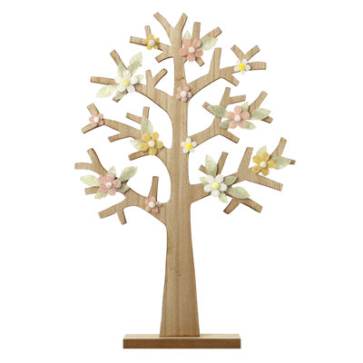 Wooden Tree With Felt Flowers