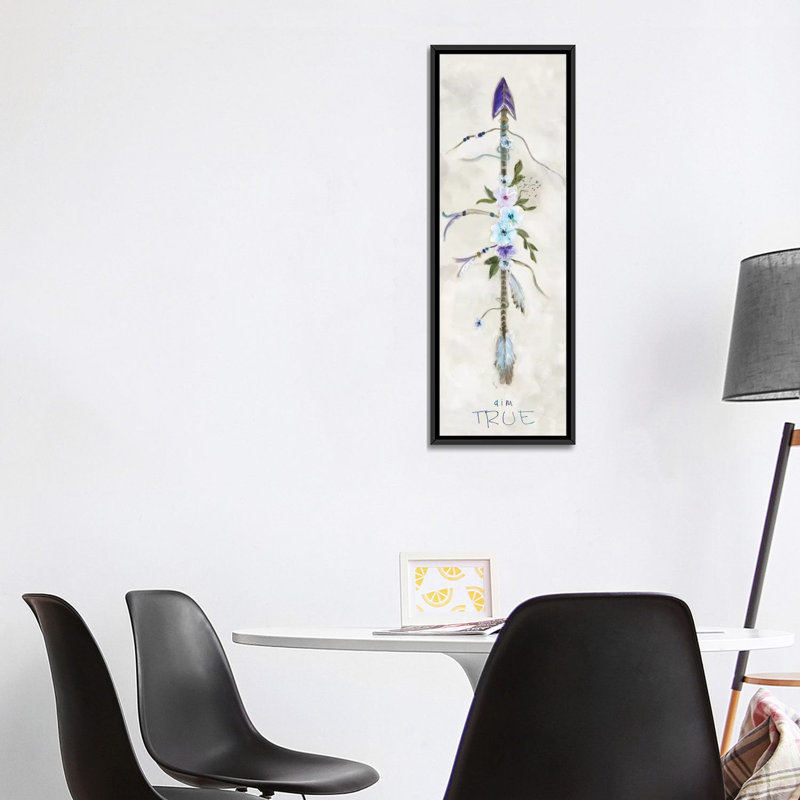 «Boho Arrow II», art sur toile, H 36 po x l 12 po x P 1,5 po, Cadre noir