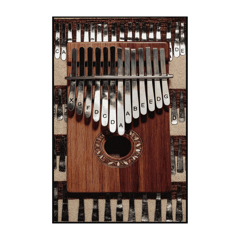  Tapis lavable Kalimba Music, Rectangle 5 pi x 7 pi