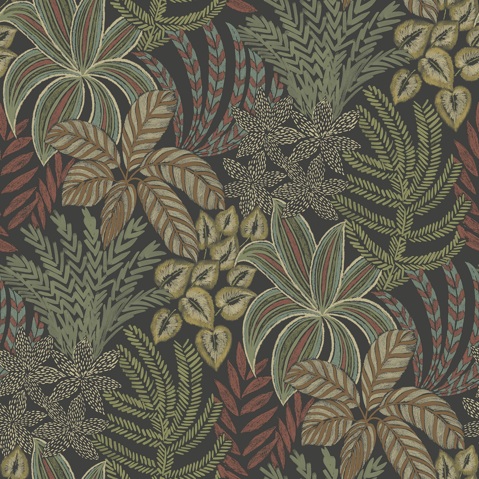 Ackland Floral Wallpaper, Black