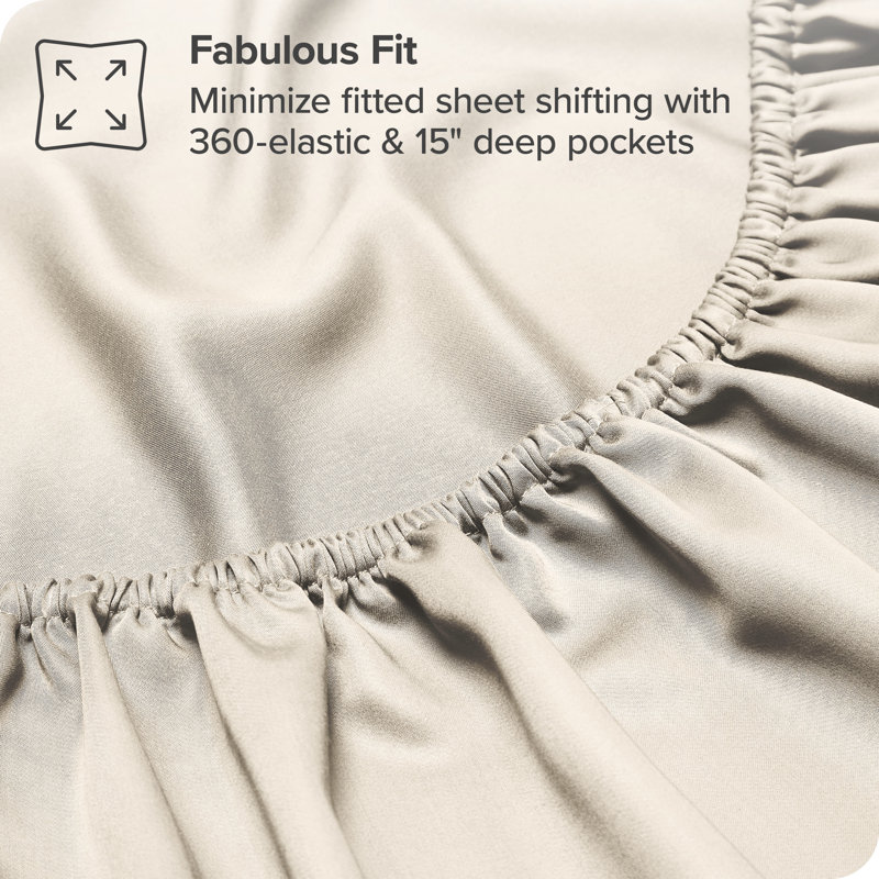 Queen Sand Bamboo Rayon Deep Pocket Sheet Set