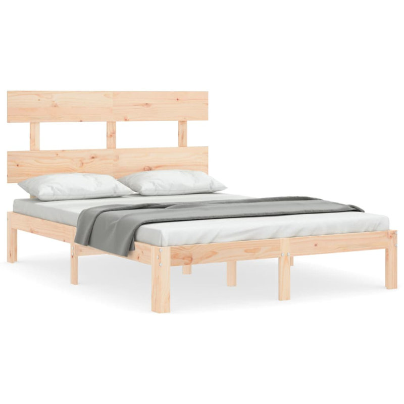 Bed Frame with Headboard, 120 x 190cm, Natural