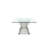 Wilken Glass Top Metal Base Dining Table-1507341066
