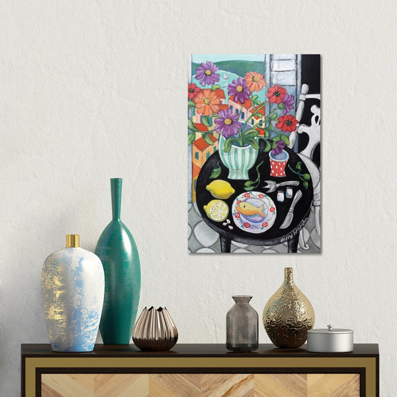 «Fish Dinner By The Sea», reproduction d'art sur toile encadrée, Toile tendue, Ne s’applique pas, H 18 po x l 12 po