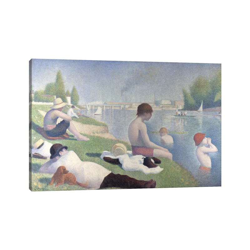 Bathers At Asnieres 1884 - Wrapped Canvas Painting, 20.32cm H x 30.48cm W x 1.905cm D