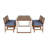  Farmhouse 5-Piece Outdoor Dining Set for 4, Luxury Acacia Wood Table and Chair Pack, Contemporary Brown and Gray Slatted Patio Furniture Group-1766151793-1766151795-1766151805