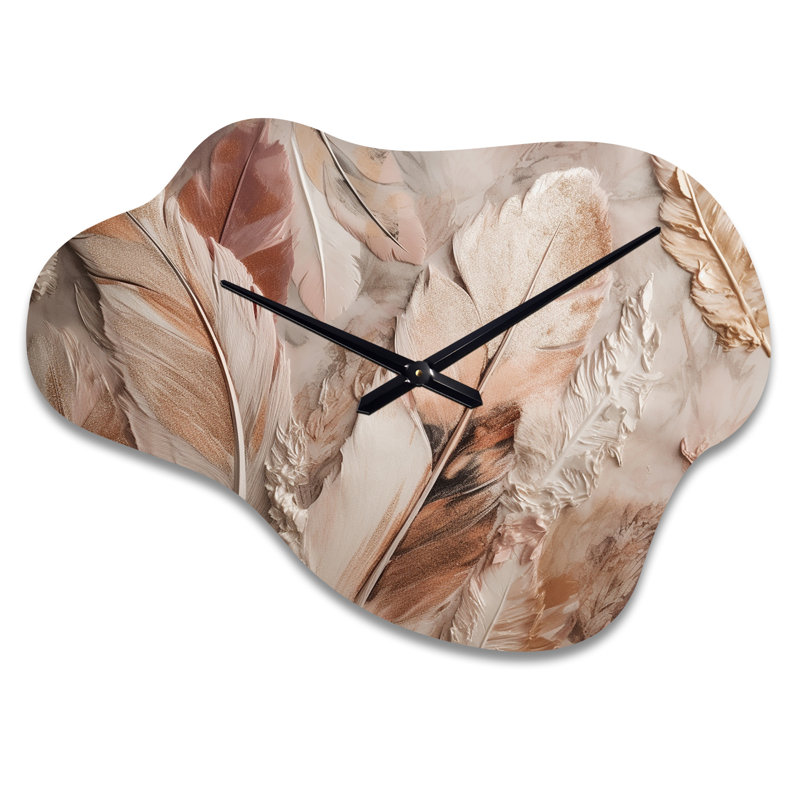 Horloge murale de plumes glamour en métal Stepney, Grand