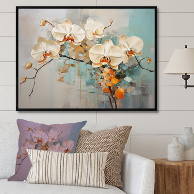 Orchidées beiges tranquillité sur toile