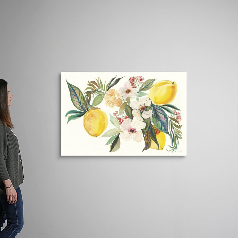 Reproduction d’art sur toile, "Citrus Summer I" par Kristy Rice, H 32 po x l 48 po x P 1,25 po, Toile tendue