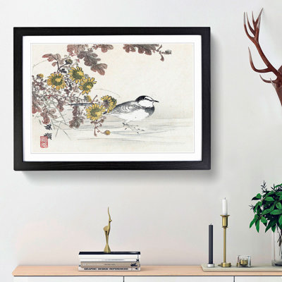 Bird By The Flowers by Kono Bairei - Single Picture Frame Painting
