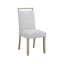 5pc Dining Set Contemporary Style White Genuine Marble Stone Rectangular Table Full Back Upholstered Chairs Beige Gray Dining Room Wooden Furniture