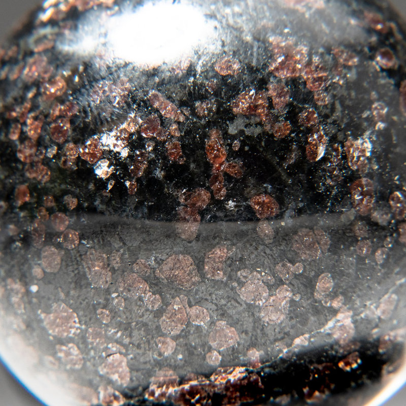 Polished Polychrome Sphere from Madagascar, 2.75" H x 2.75" W x 2.75" D, Gray/Black