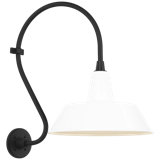 Thomas O'Brien, "Academy 15" Larrabee Barn Light in Matte Black with 16" Soft Copper Bowers Shade