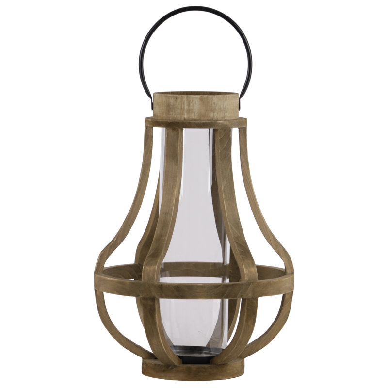 Lanterne en bois rond bellied