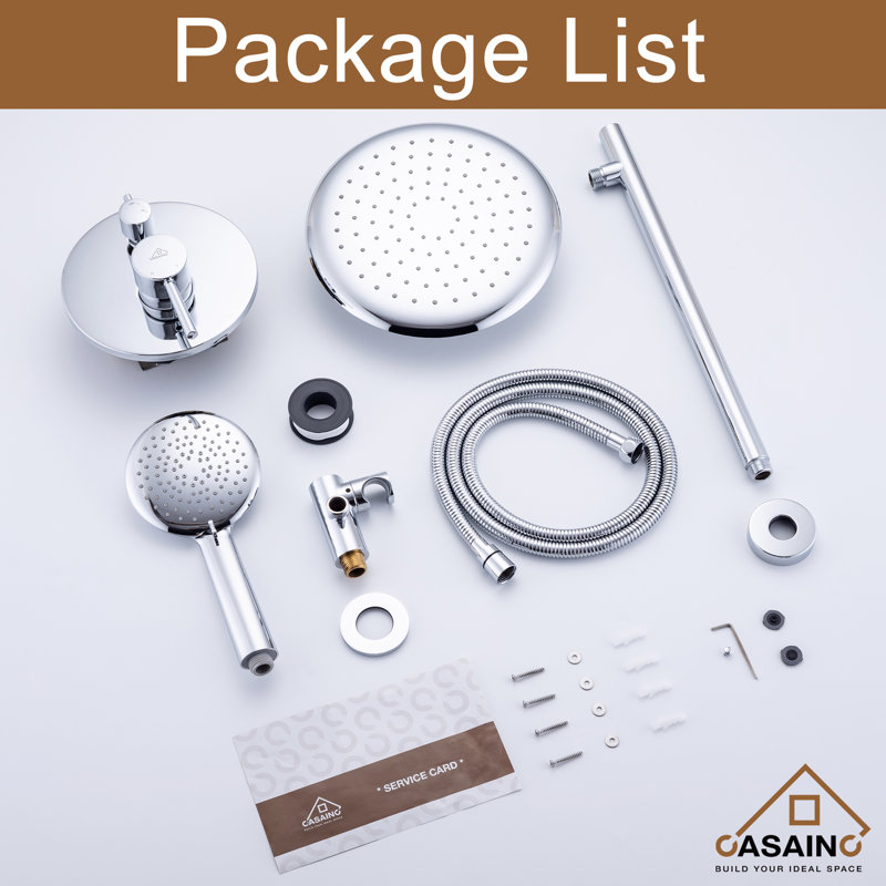 Chrome Dual Head Wall Mounted Shower System with Handheld