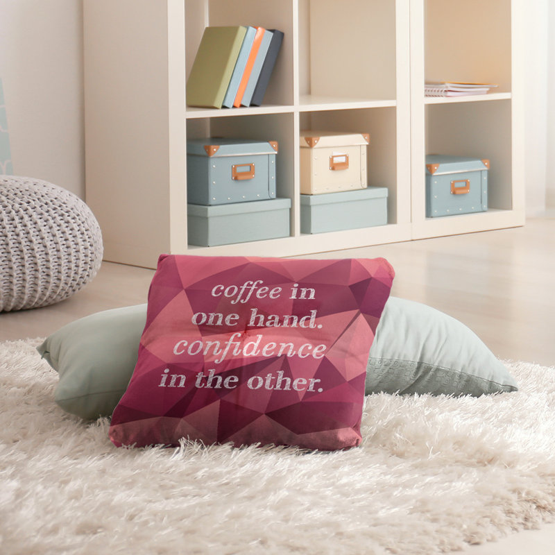 Coussin décoratif intérieur / extérieur Coffee and Confidence, Tourmaline rose, 30 po x 30 po