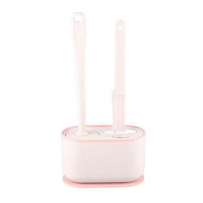 Ensemble de brosse de toilette avec support, accessoires de salle de bain (rose cerisier en fleurs)