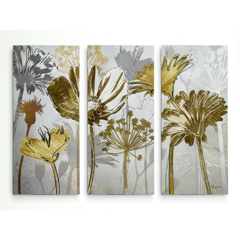Summers Field - Ensemble de 3 reproductions d'images sur toiles, H 24 po x l 36 po x P 1,5 po