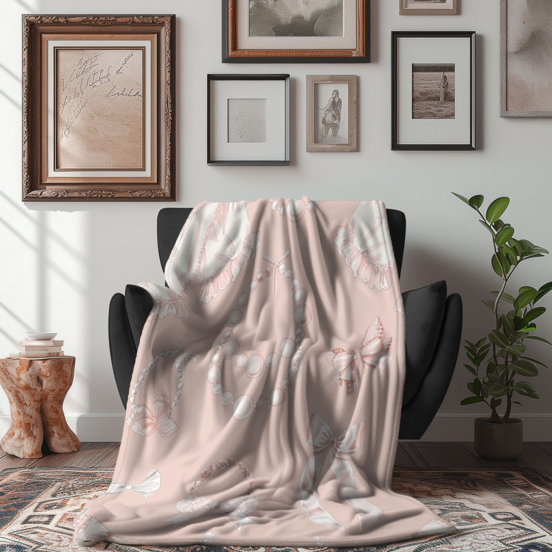 Couverture rose de qualité supérieure 1 pièce, L 60 po x L 80 po