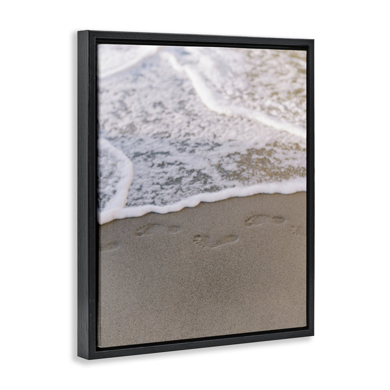 «Ocean's Edge» par Justine Milton, H 31 po x l 25 po, Cadre flottant noir de jais